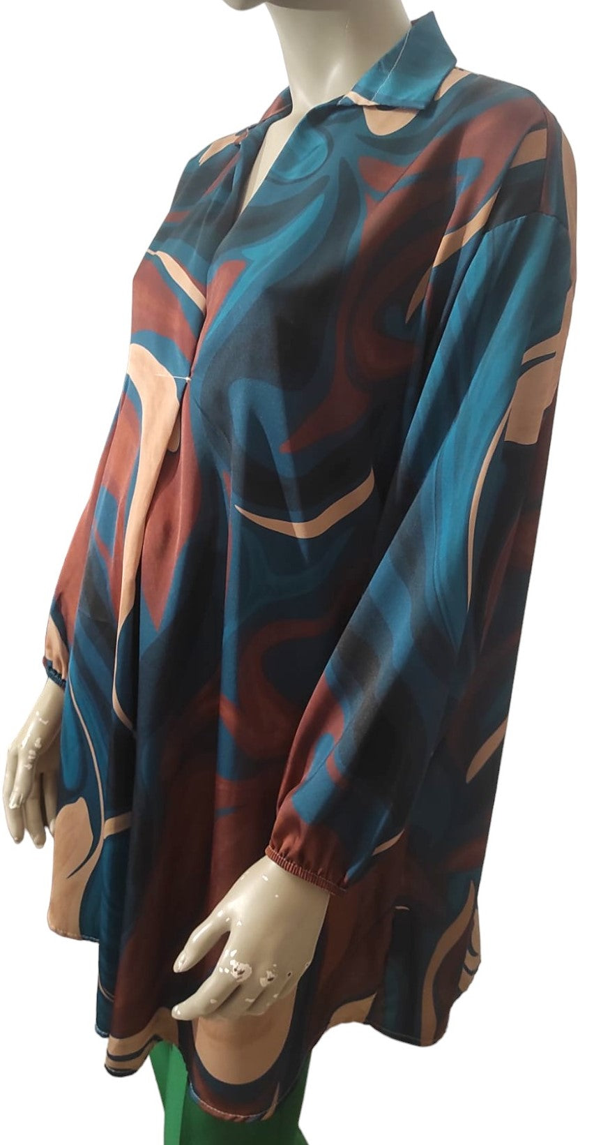 Extra long printed tunic