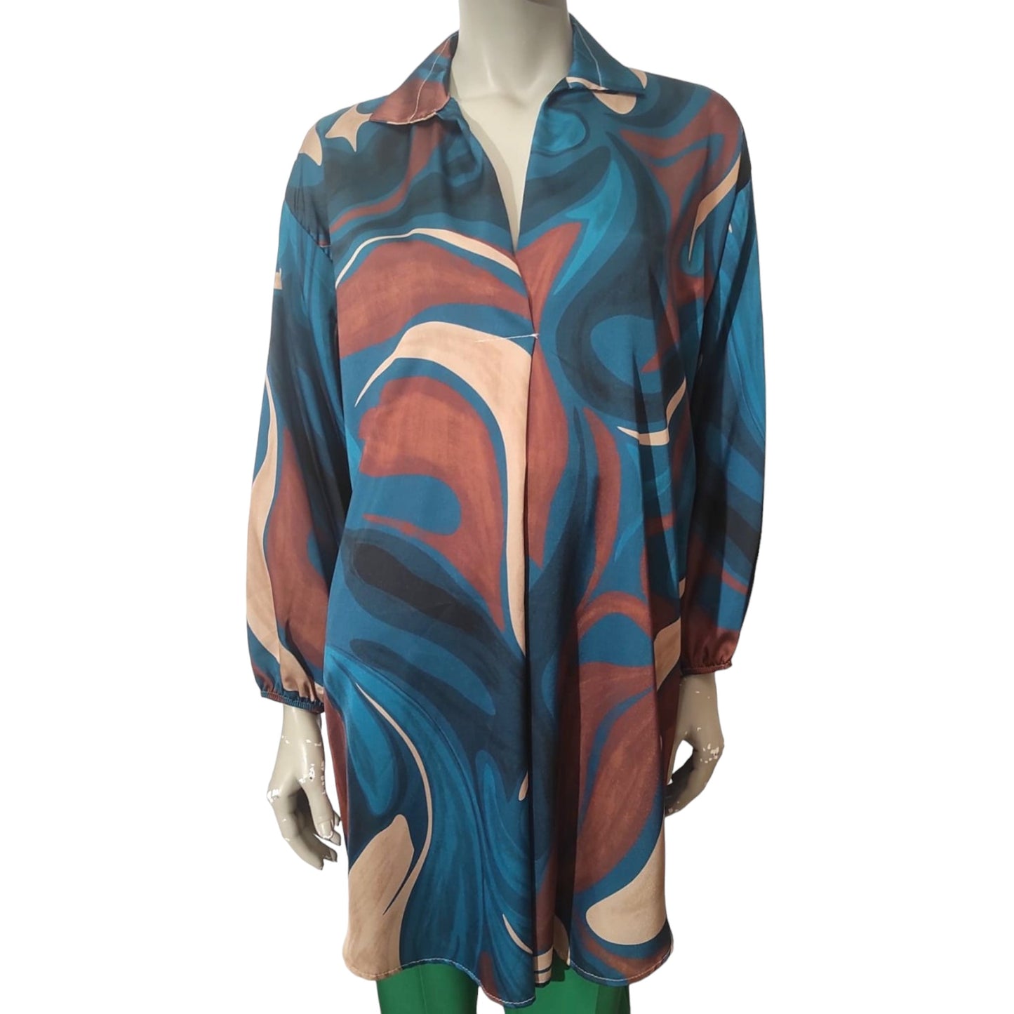 Extra long printed tunic