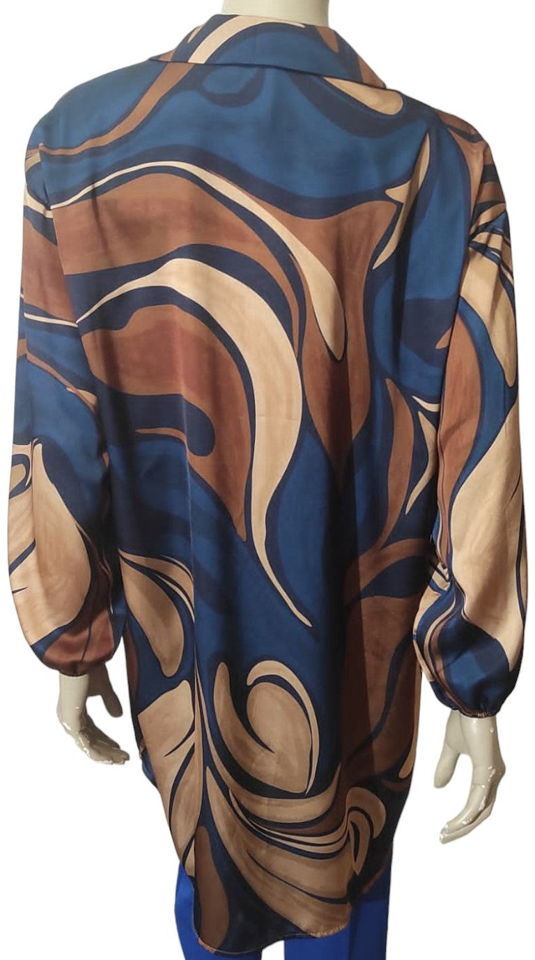 Extra long printed tunic