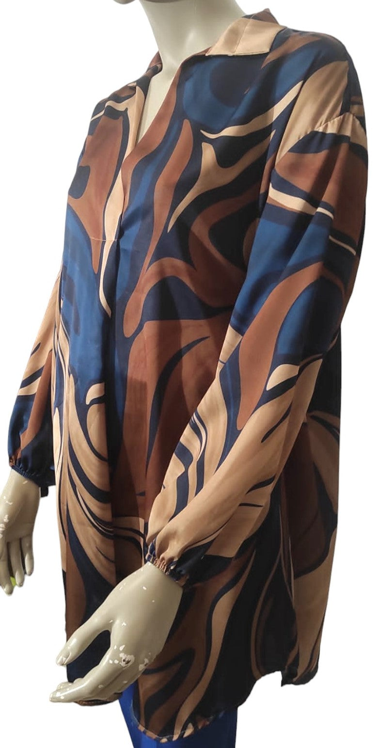 Extra long printed tunic