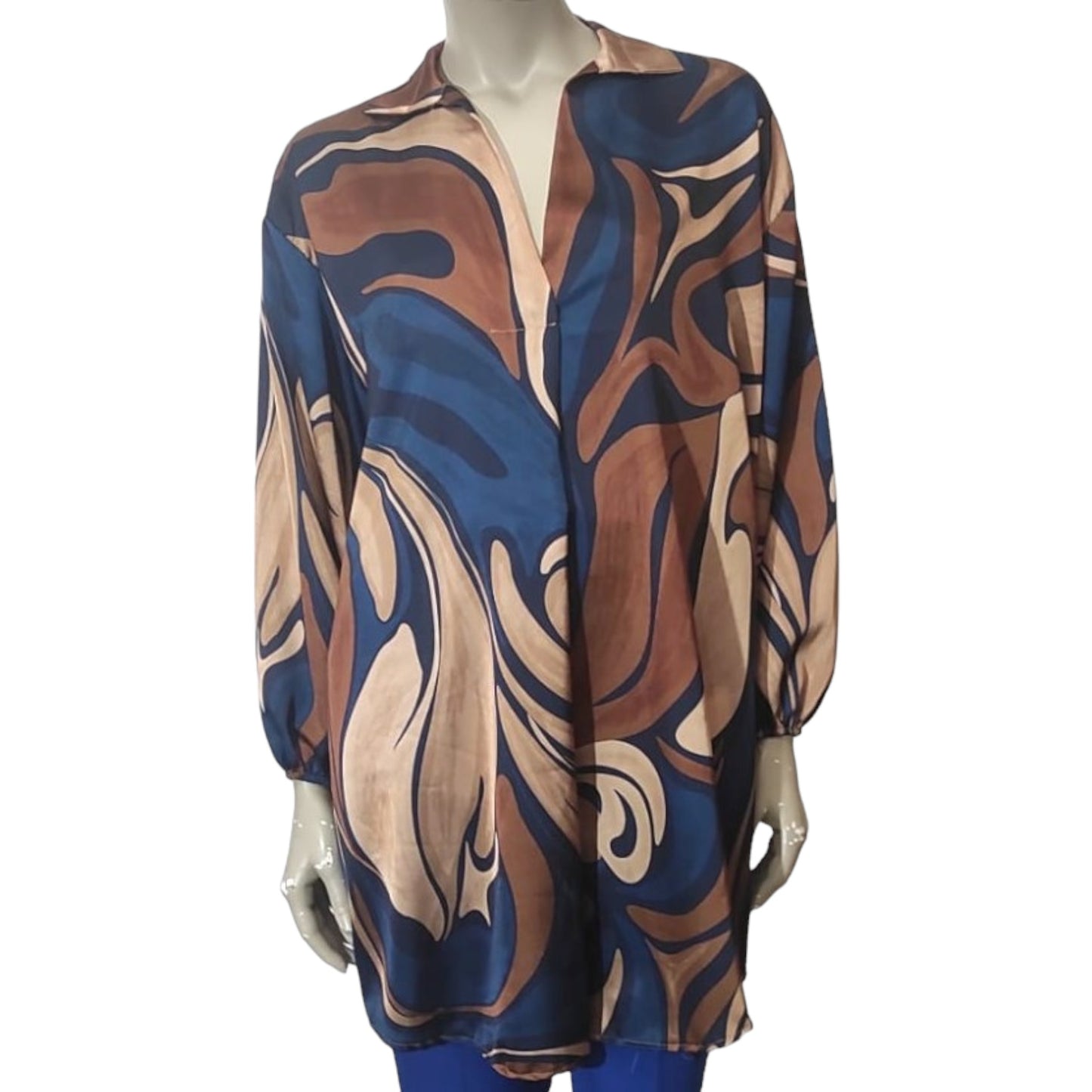 Extra long printed tunic