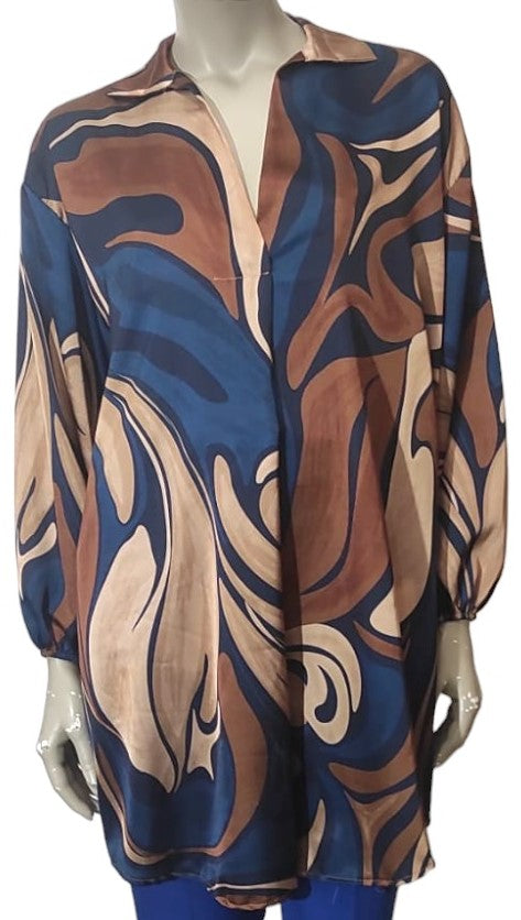 Extra long printed tunic