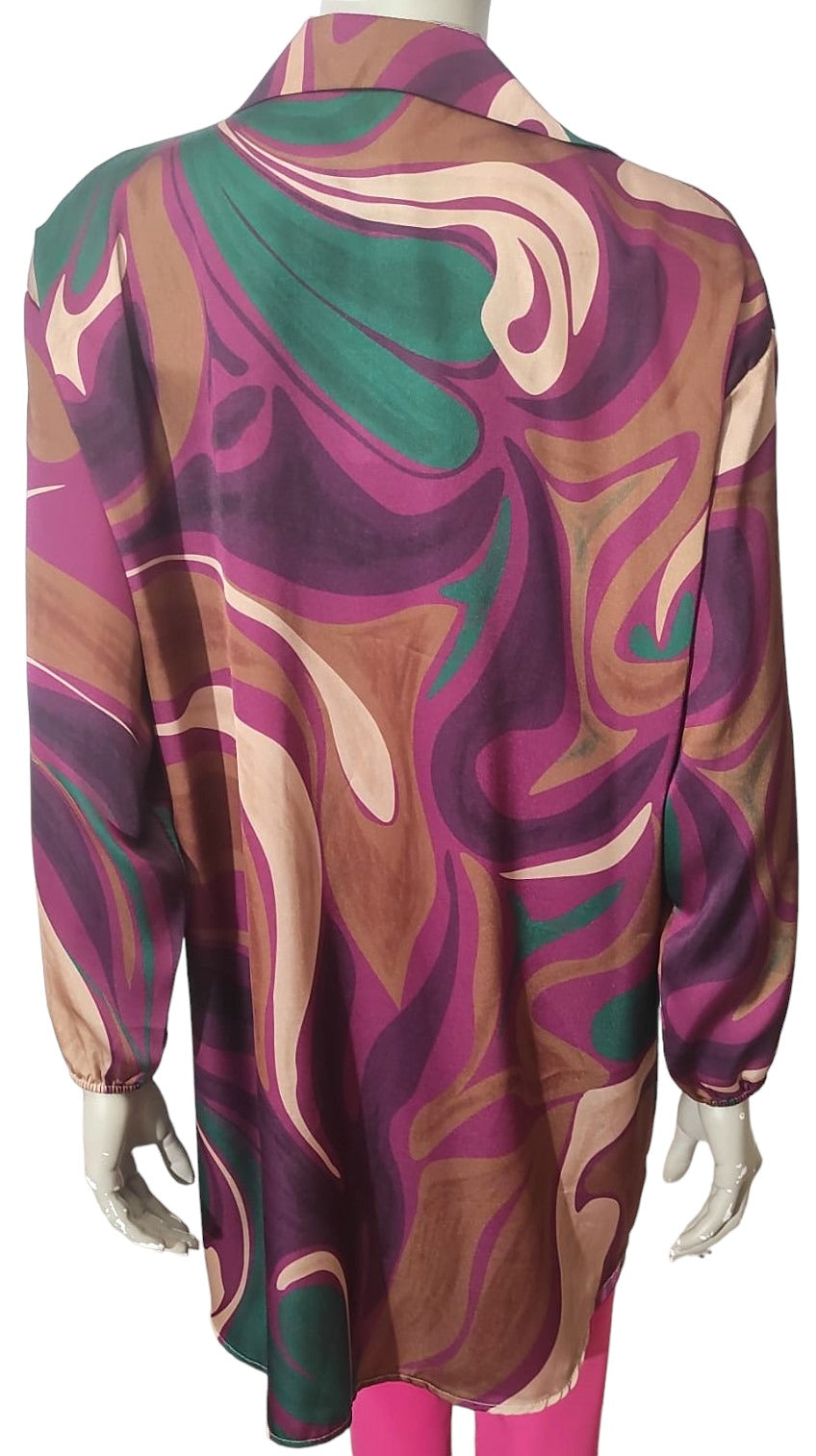 Extra long printed tunic
