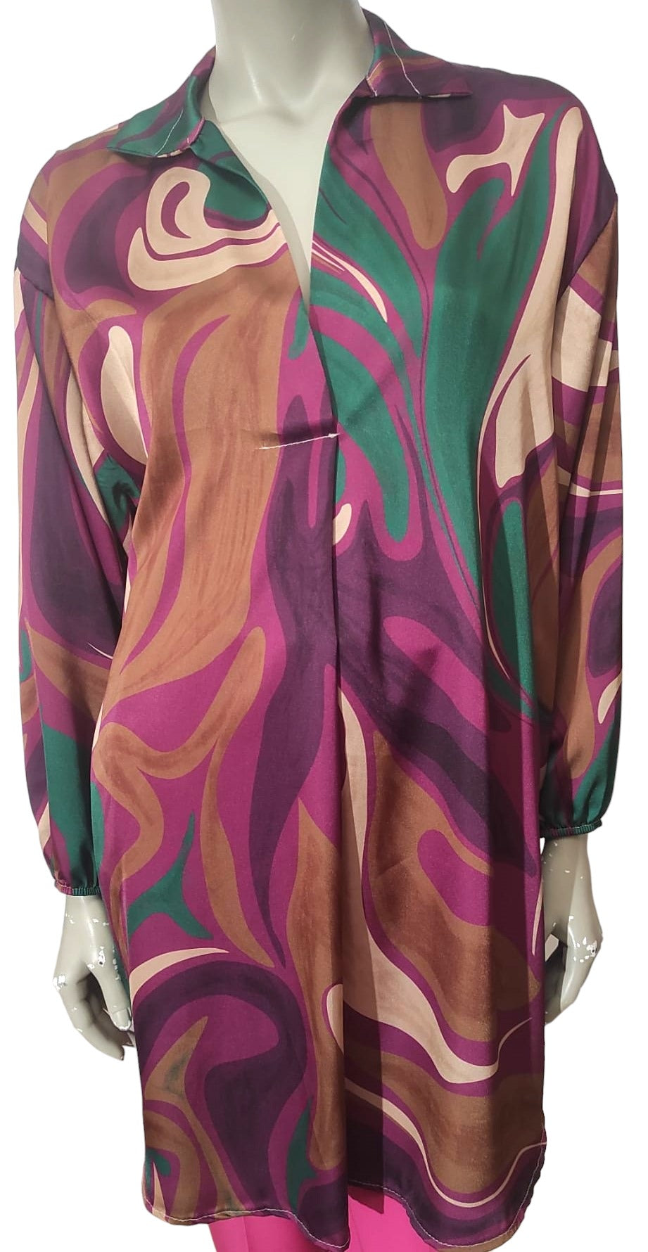 Extra long printed tunic