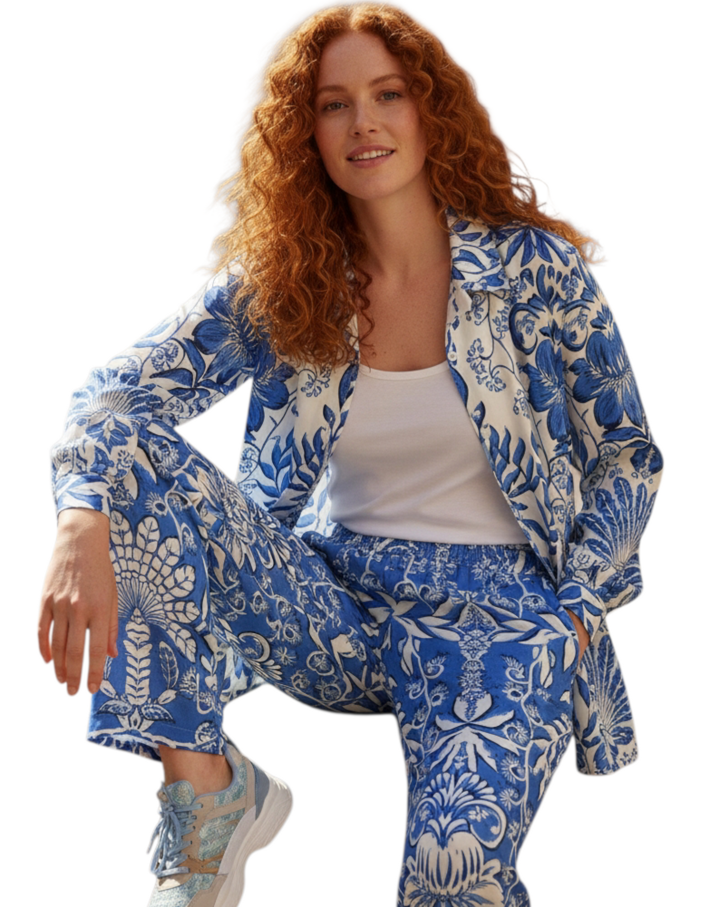 Ensemble en soie “Ornato Bleu” – Vanis