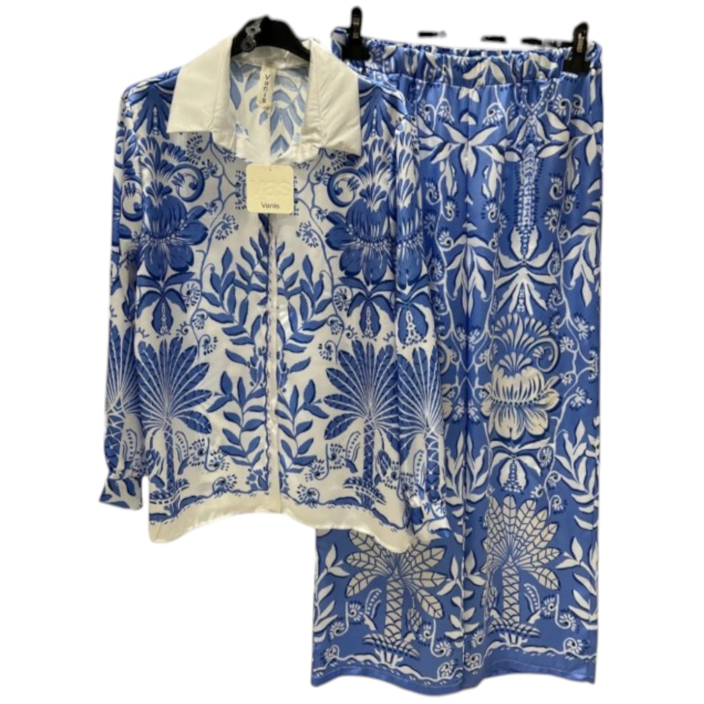 Ensemble femme en soie “Bleu Majolica” - Vanis