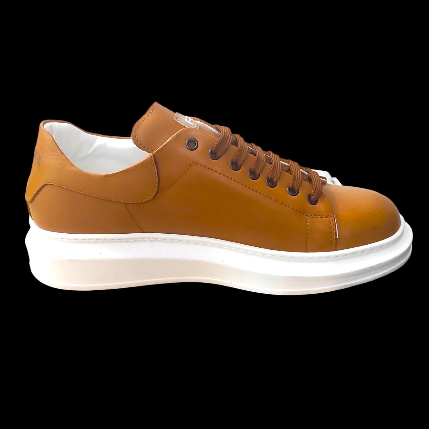 Baskets sneakers FR09 cuir marron - Made in Italy