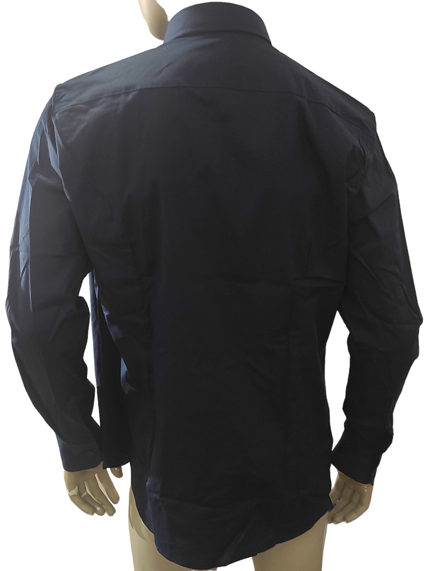 Tipo's Navy Blue Buttoned Collar Plain Shirt for Men Made in Italy