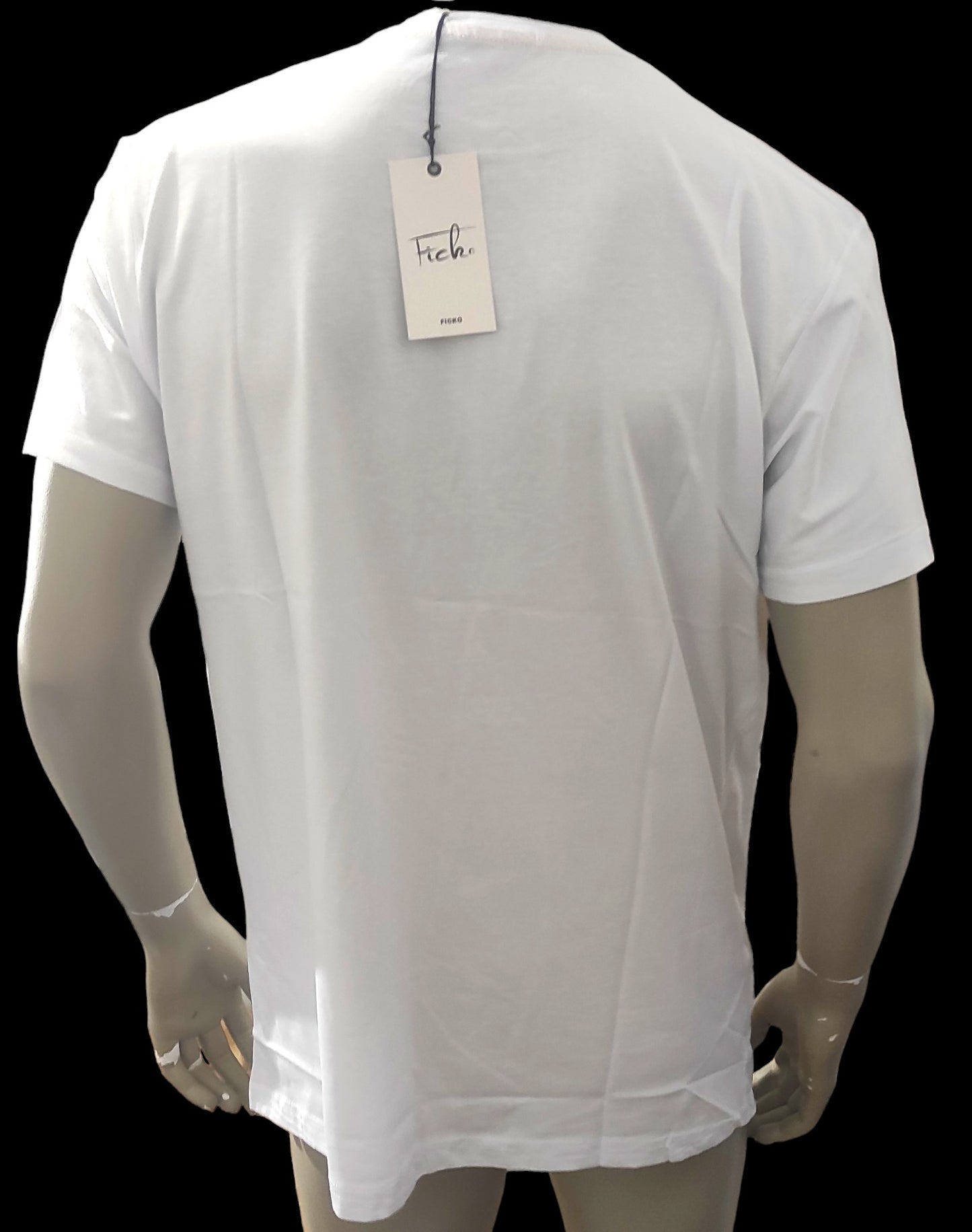 Ficko White Luxury Printed T-shirt for Men Made in Itay