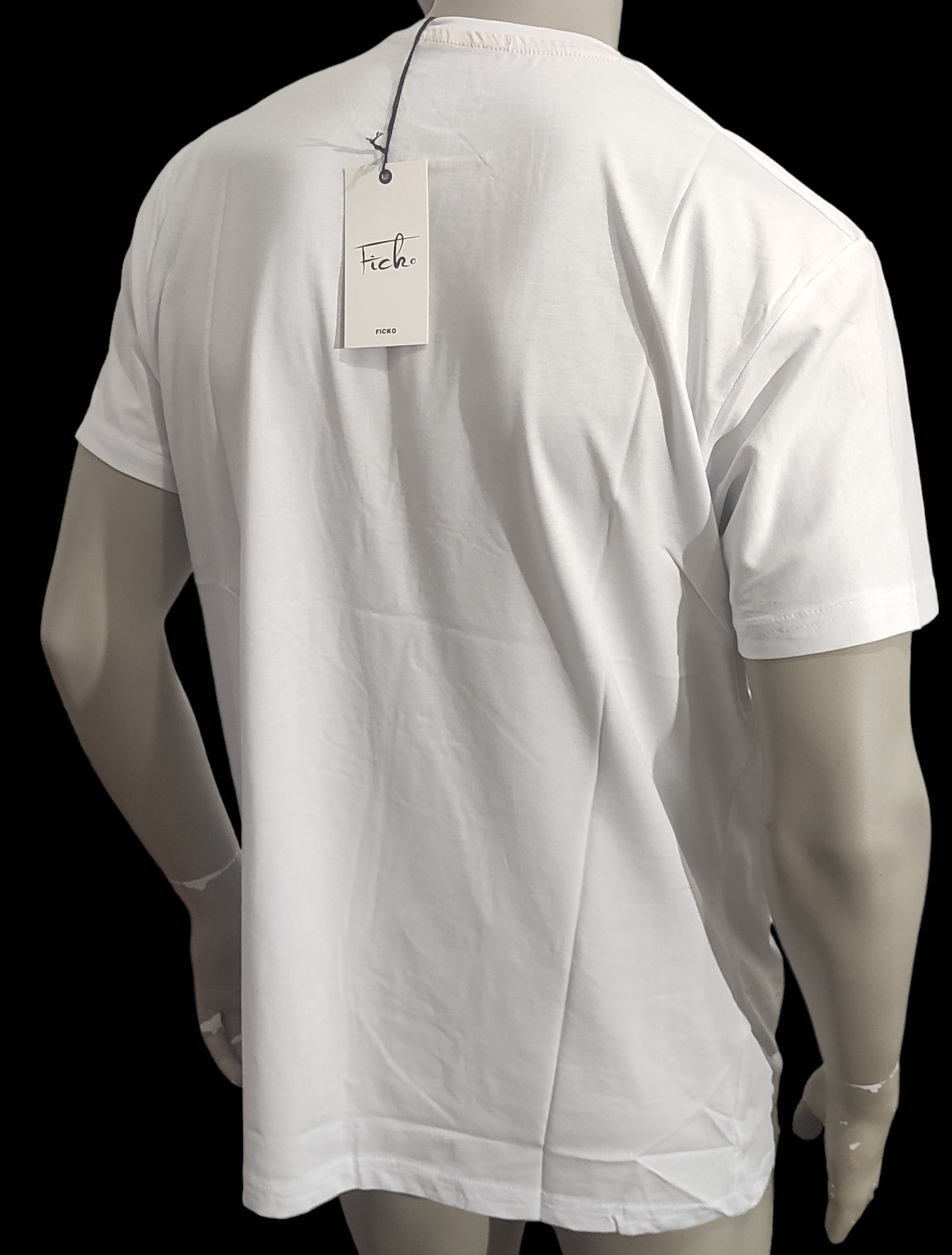 Ficko White Luxury Printed T-shirt for Men Made in Itay