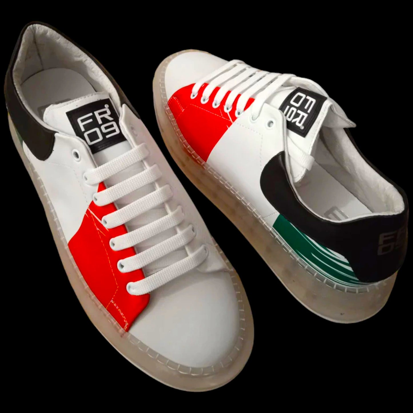 Baskets sneakers FR09 cuir Italian flag - Made in Italy