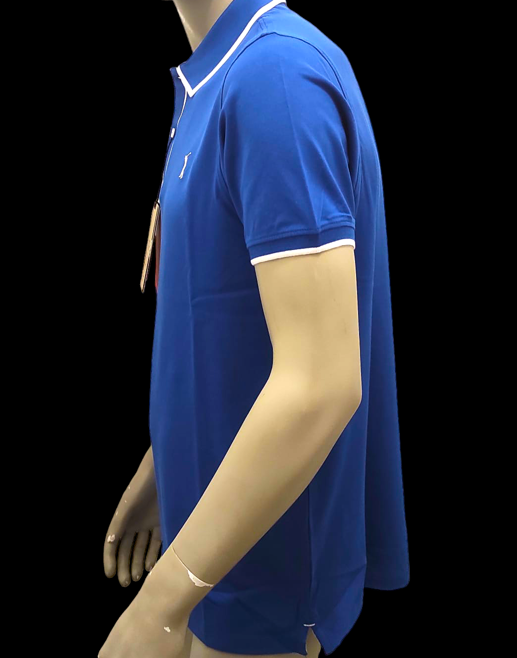 Blue Pique Stretch Golf Polo Shirt for Men - NOVE.11.MILANO