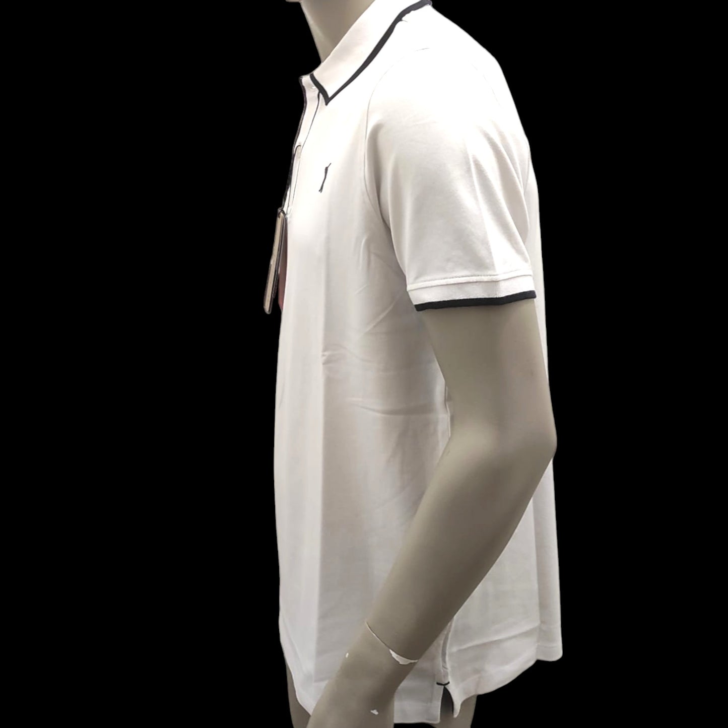 White Stretch Piqué Golf Polo Shirt for Men - NOVE.11.MILANO