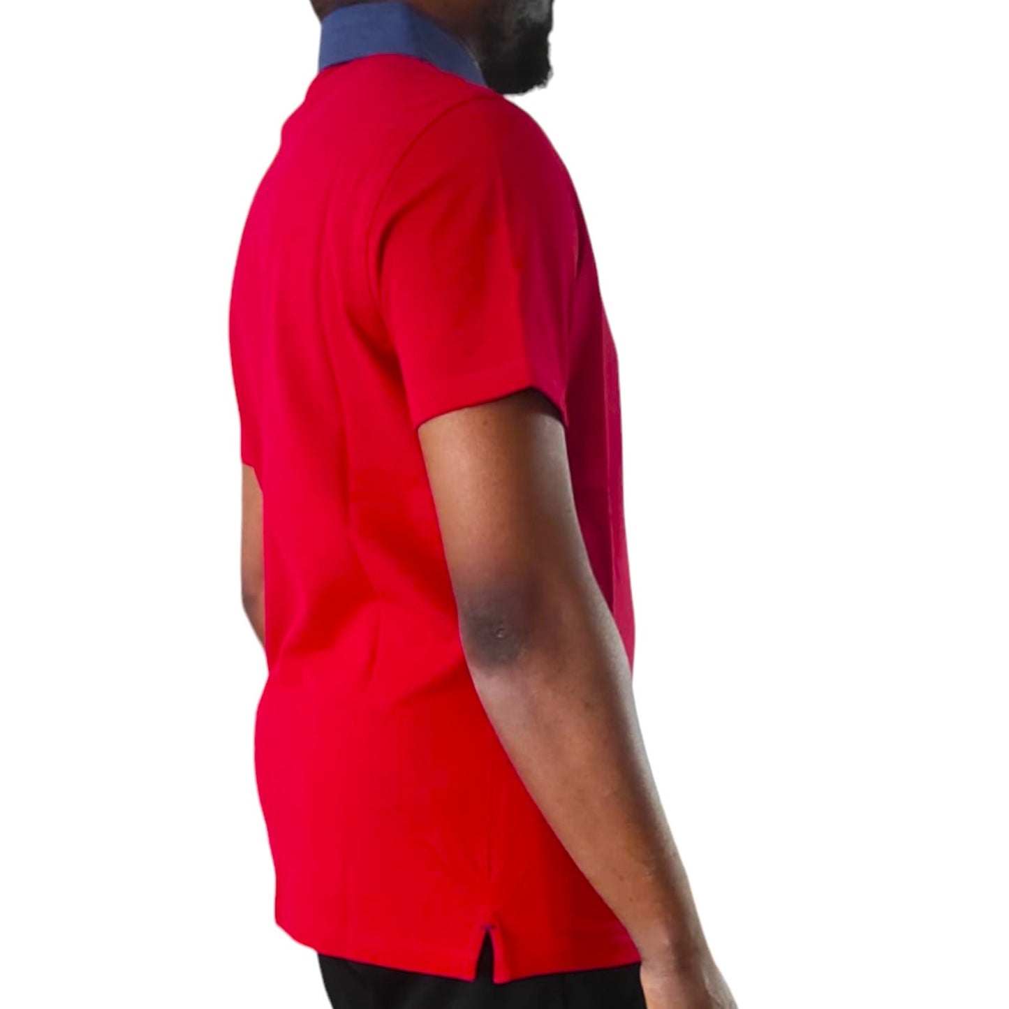 Blue Pique Stretch Golf Polo Shirt for Men - NOVE.11.MILANO