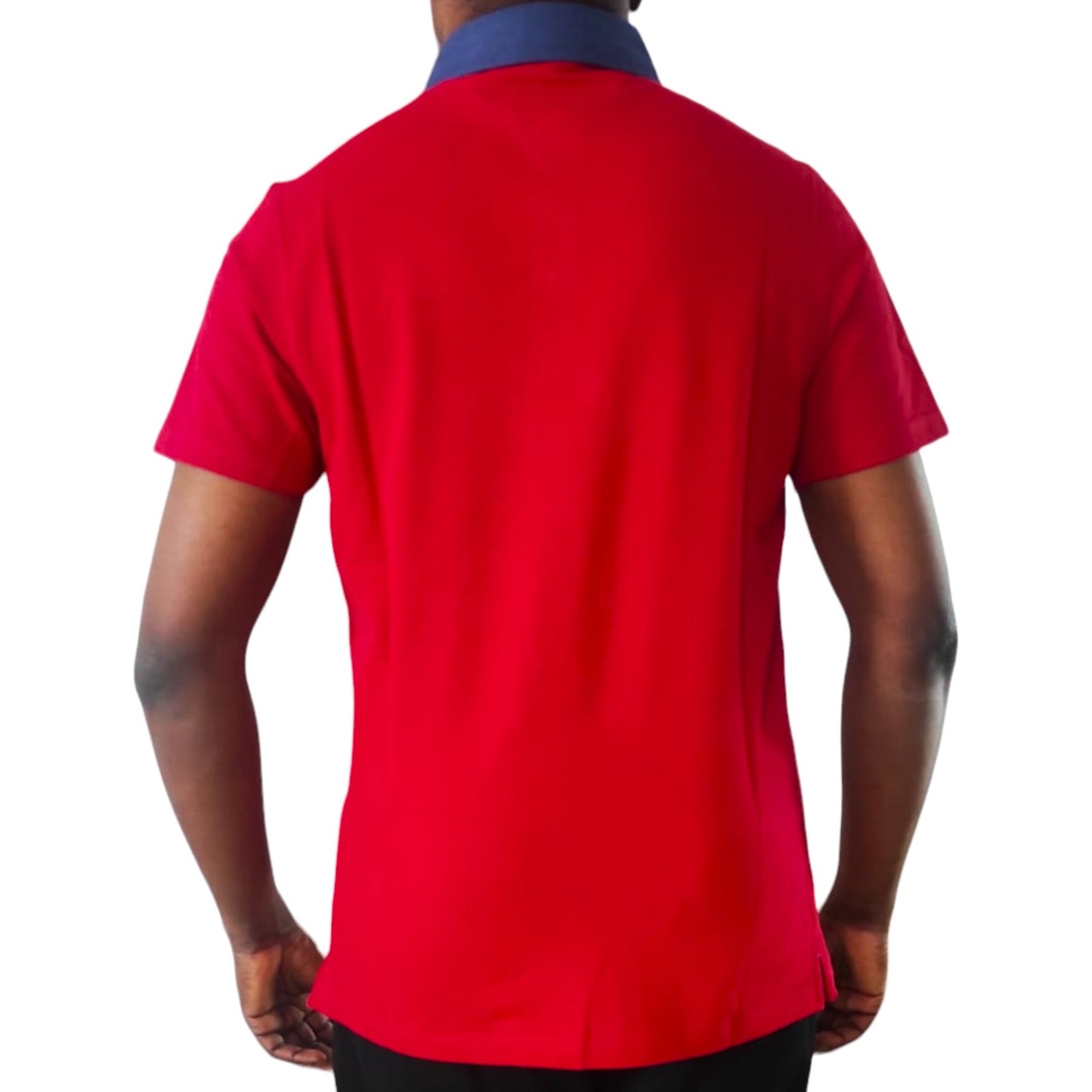 Blue Pique Stretch Golf Polo Shirt for Men - NOVE.11.MILANO