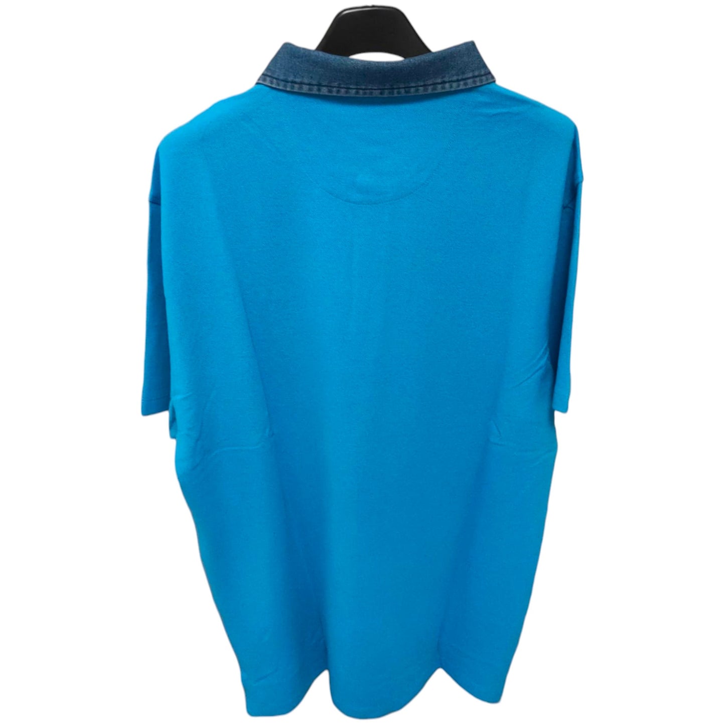 Blue Pique Stretch Golf Polo Shirt for Men - NOVE.11.MILANO