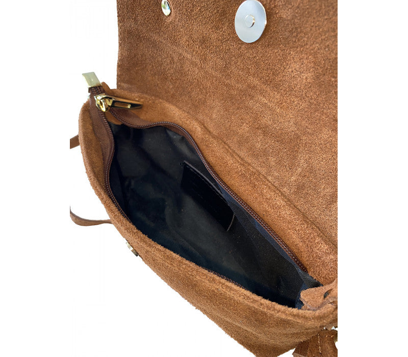 Genuine chamois leather handbag Made in Italy