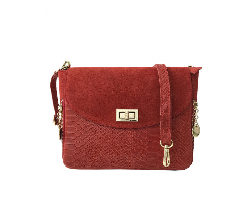 Handbag in genuine printed chamois leather Made in Italy