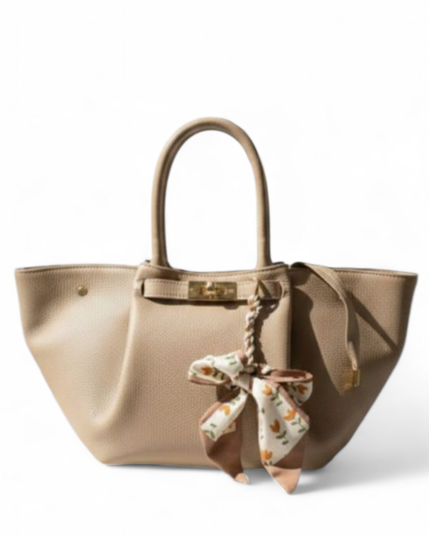 Sac cabas en cuir authentique Made in Italy – Beige/Taupe
