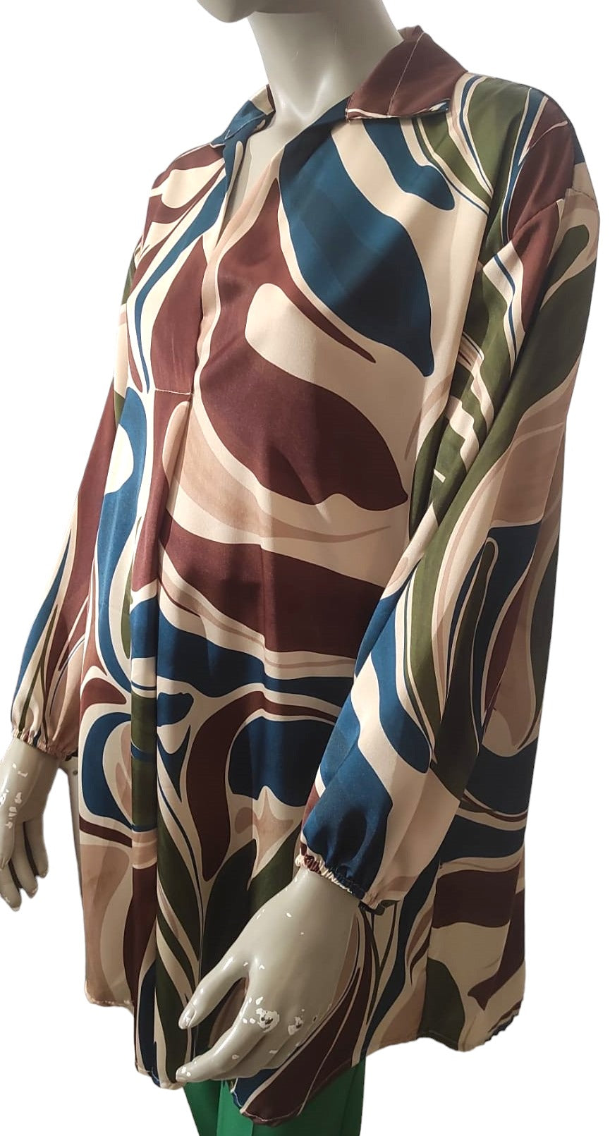 Extra long printed tunic