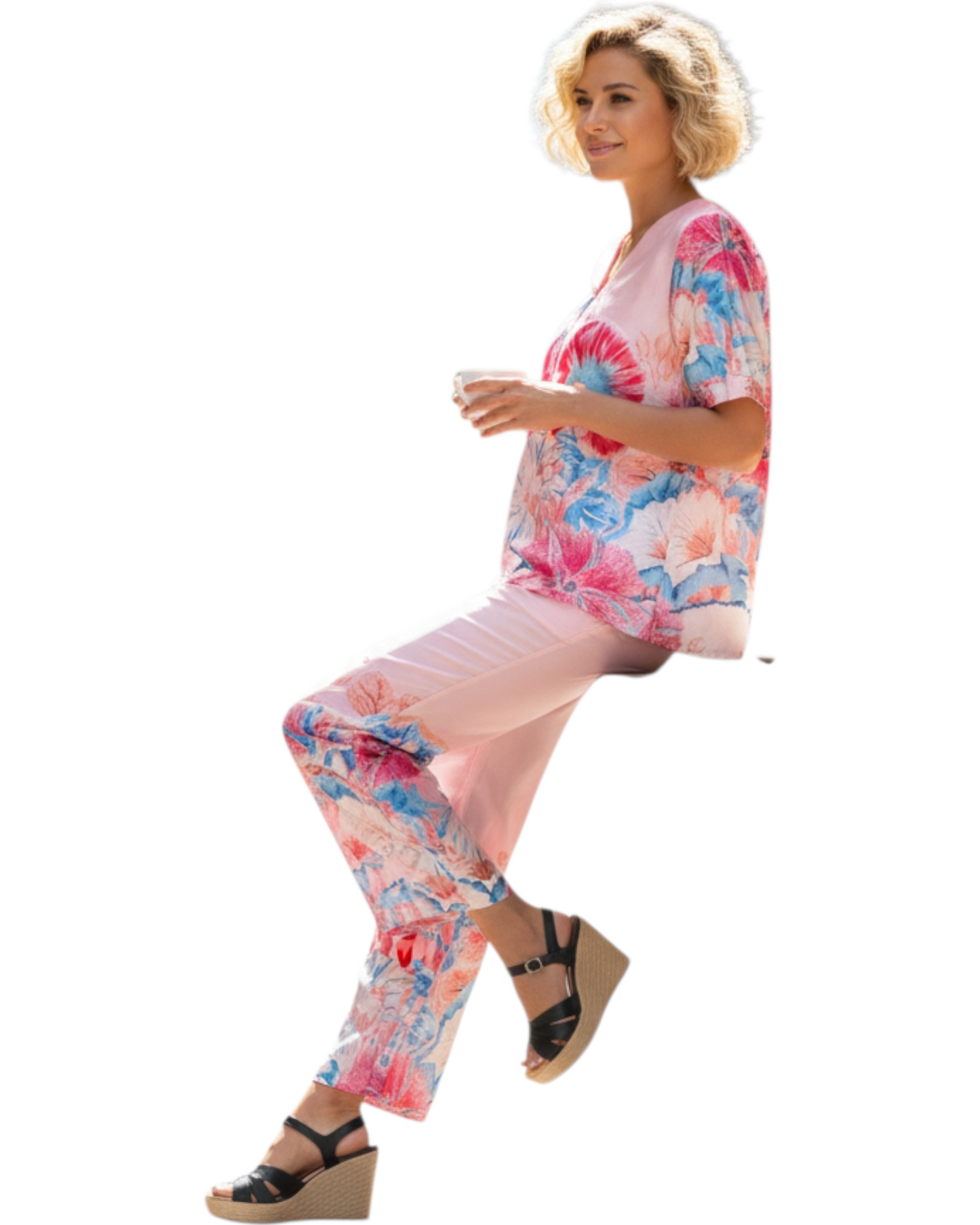 Ensemble en soie “Pink Hawaï” – Vanis