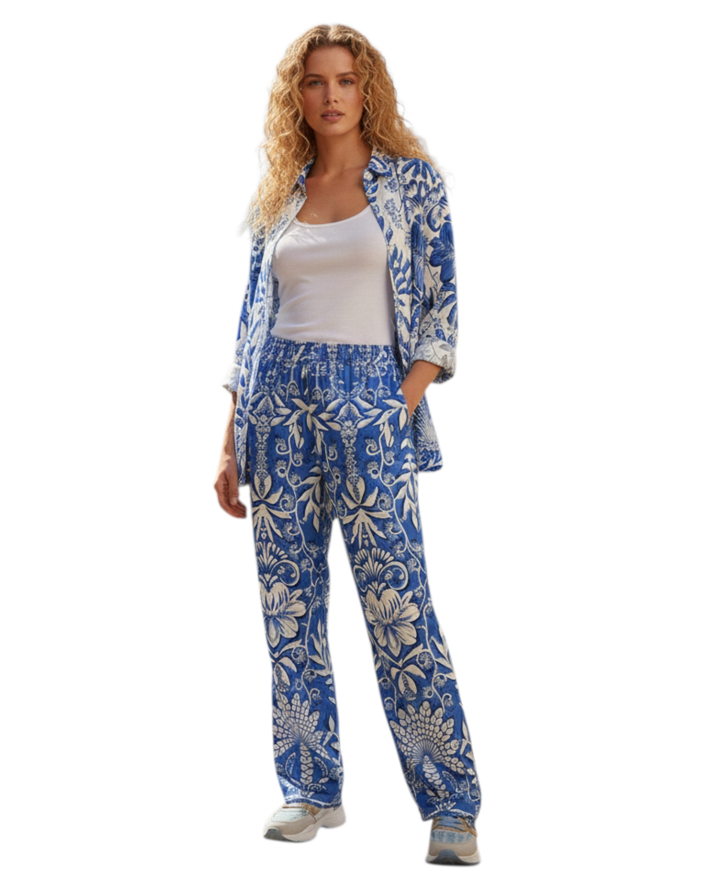 Ensemble en soie “Ornato Bleu” – Vanis