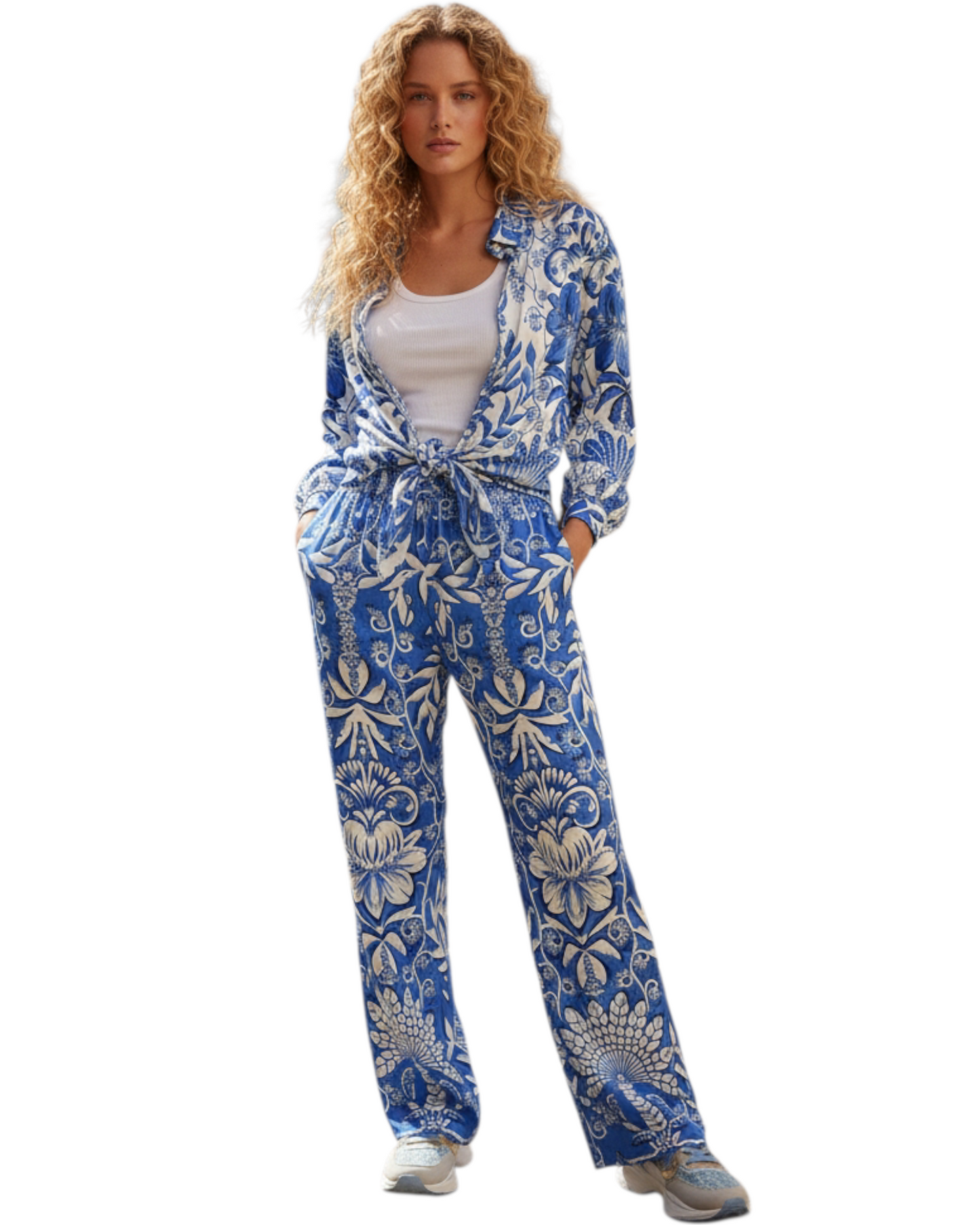 Ensemble en soie “Ornato Bleu” – Vanis