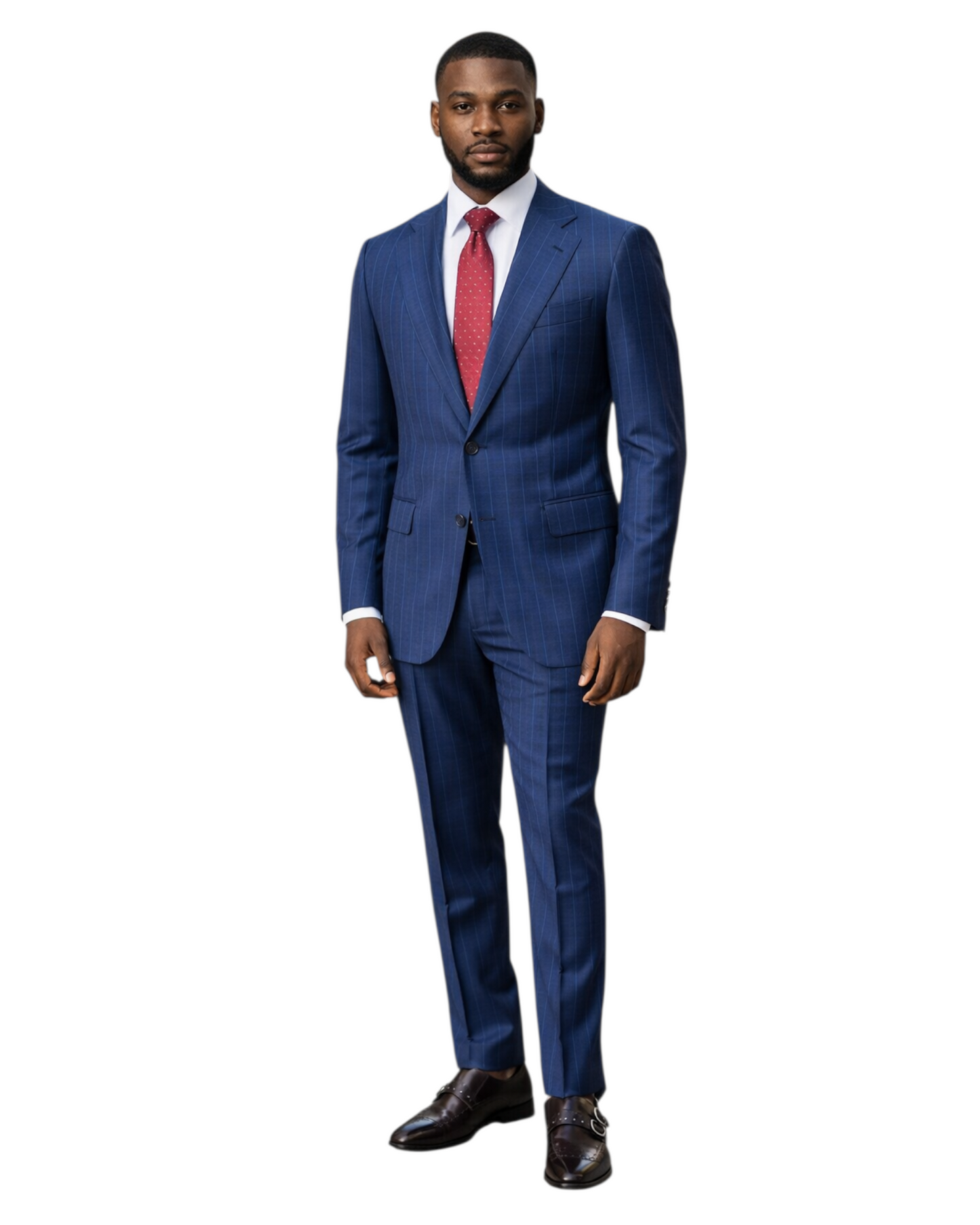Costume Homme 2 Pièces Bleu Marine Rayé – Andrea Marinelli | Business & Prestige | Made in Italy | Slim Fit