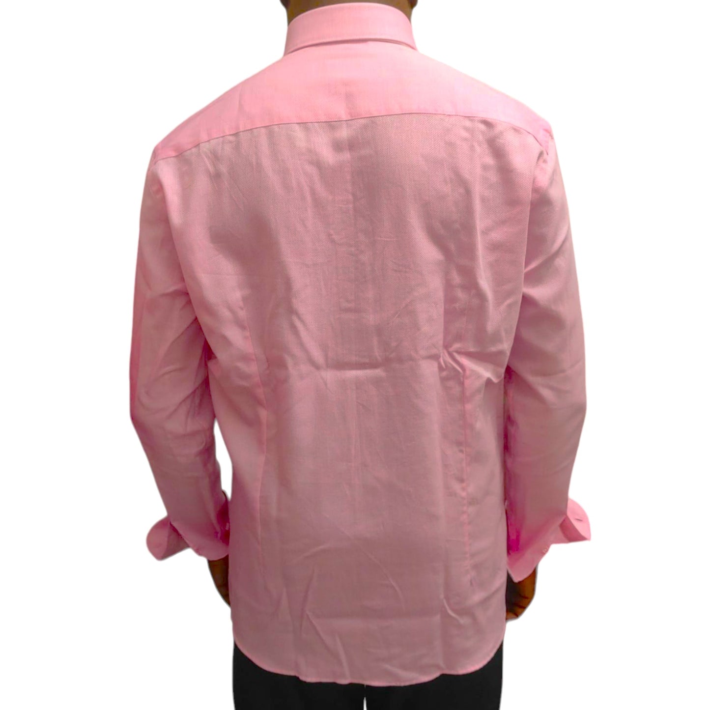 Chemise rose coton piqué Homme à col boutonné slim PMT FASHION Made in Italy