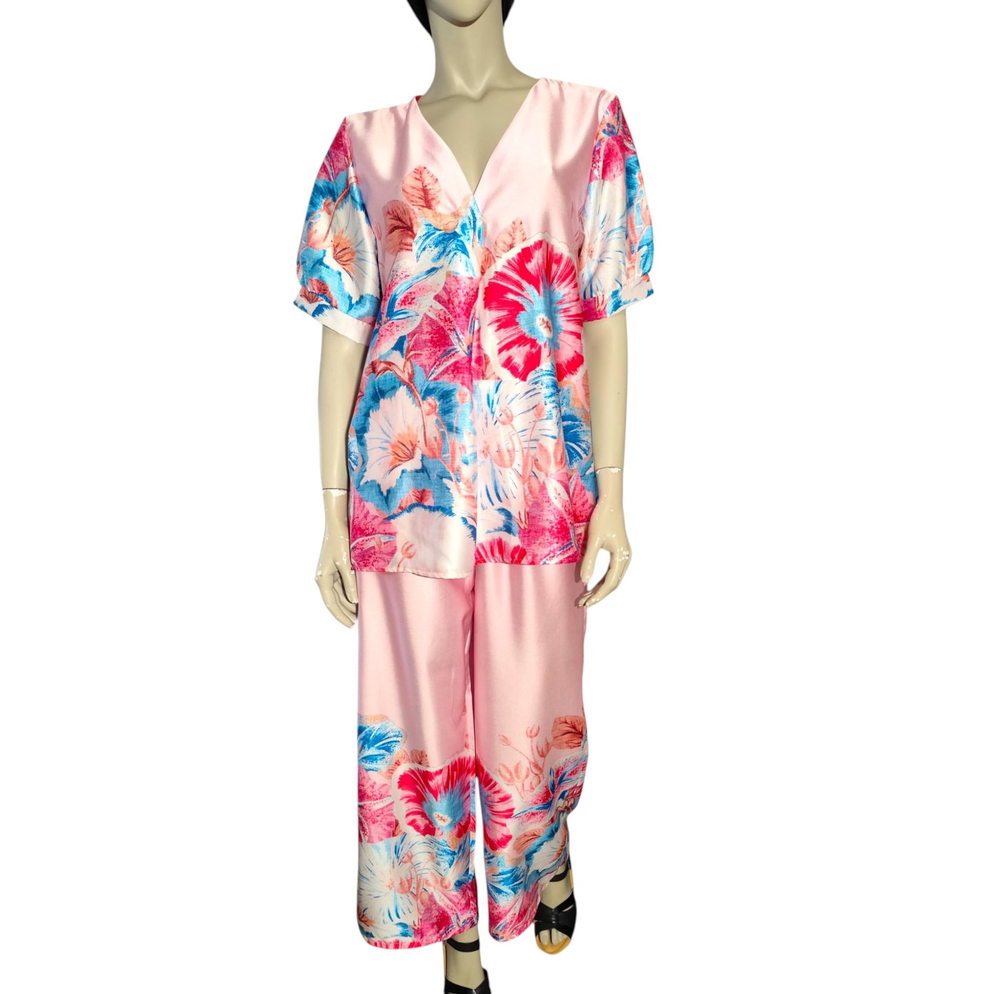 Ensemble en soie “Pink Hawaï” – Vanis