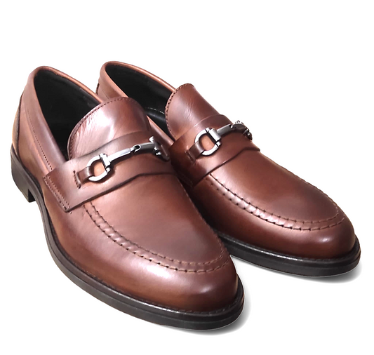 Mocassin Cuir Marron Berna avec boucle pour Homme