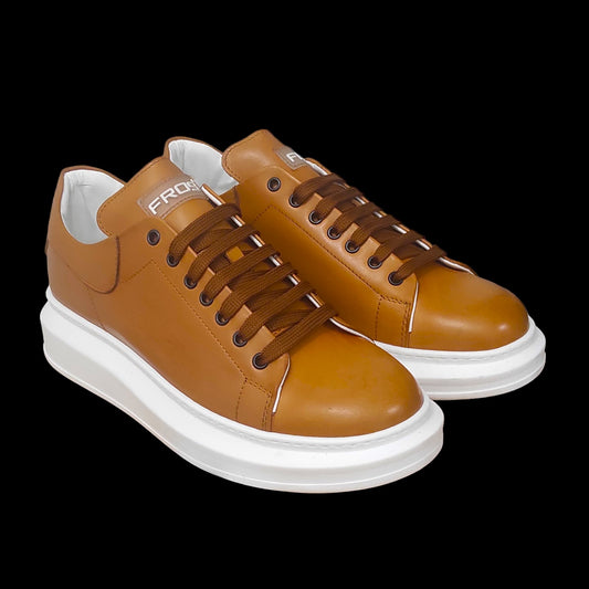 Sneakers Oversize FR09 cuir marron pour homme