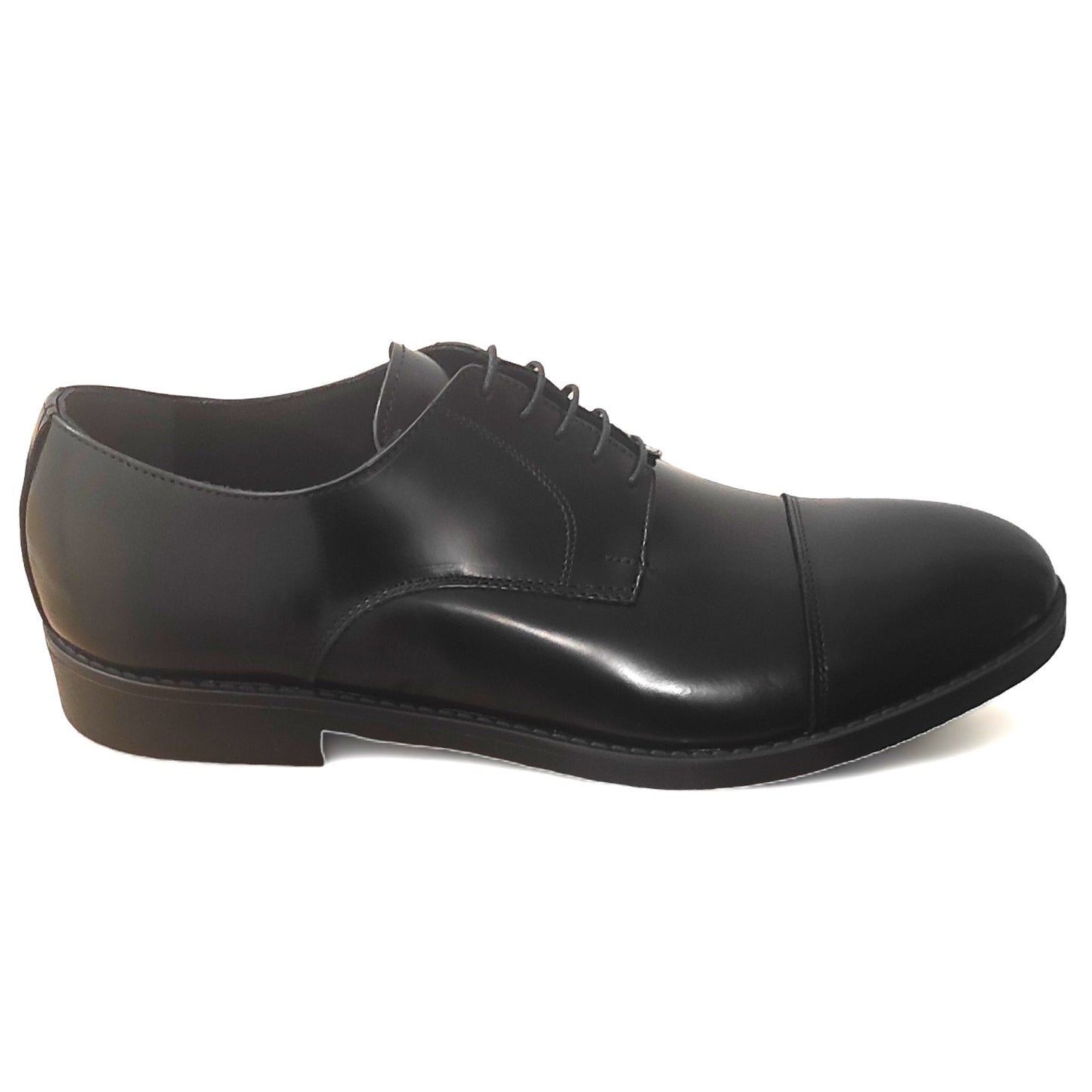 Derby Francesco Ranieri en cuir noir pour Homme Made in Italy