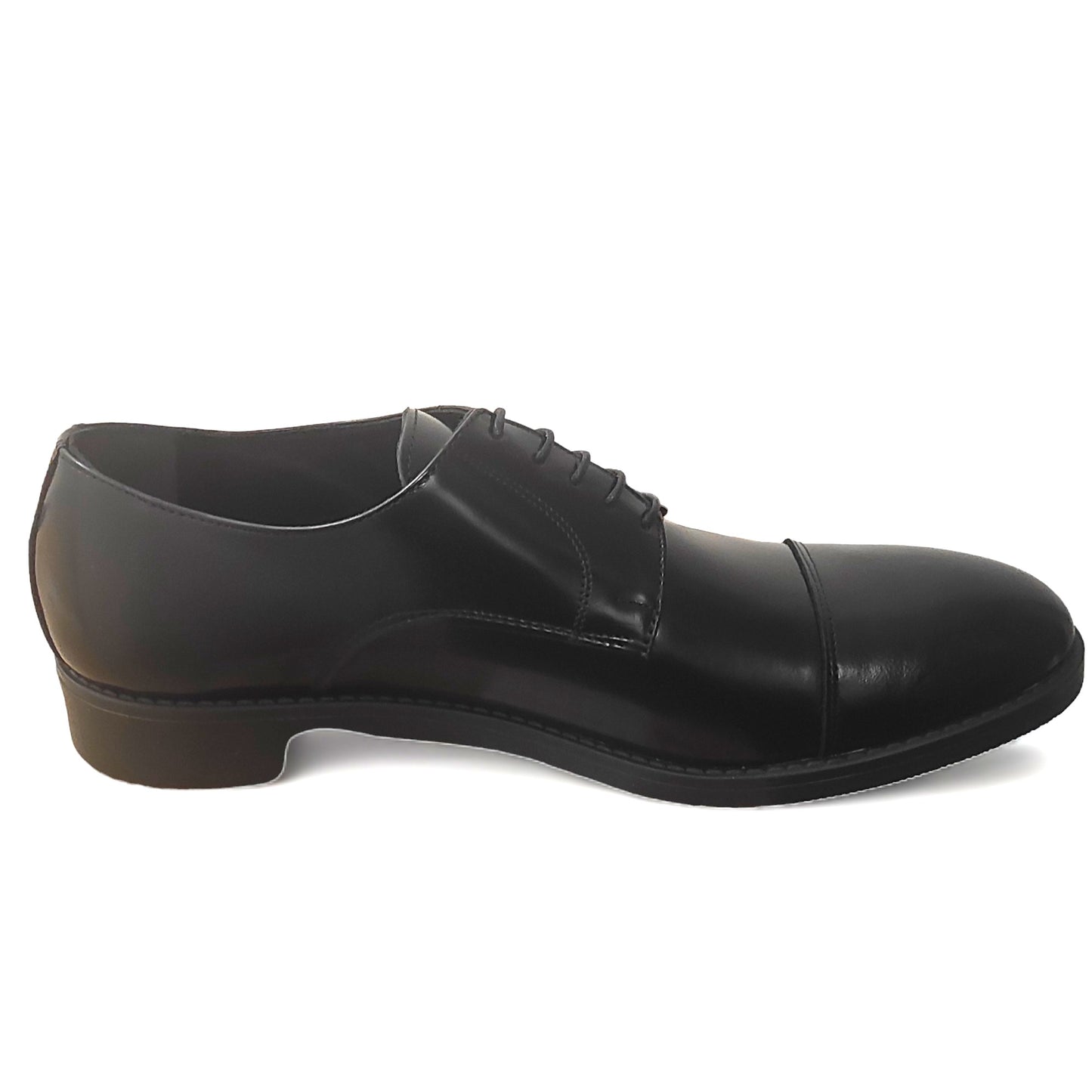 Derby Francesco Ranieri en cuir noir pour Homme Made in Italy