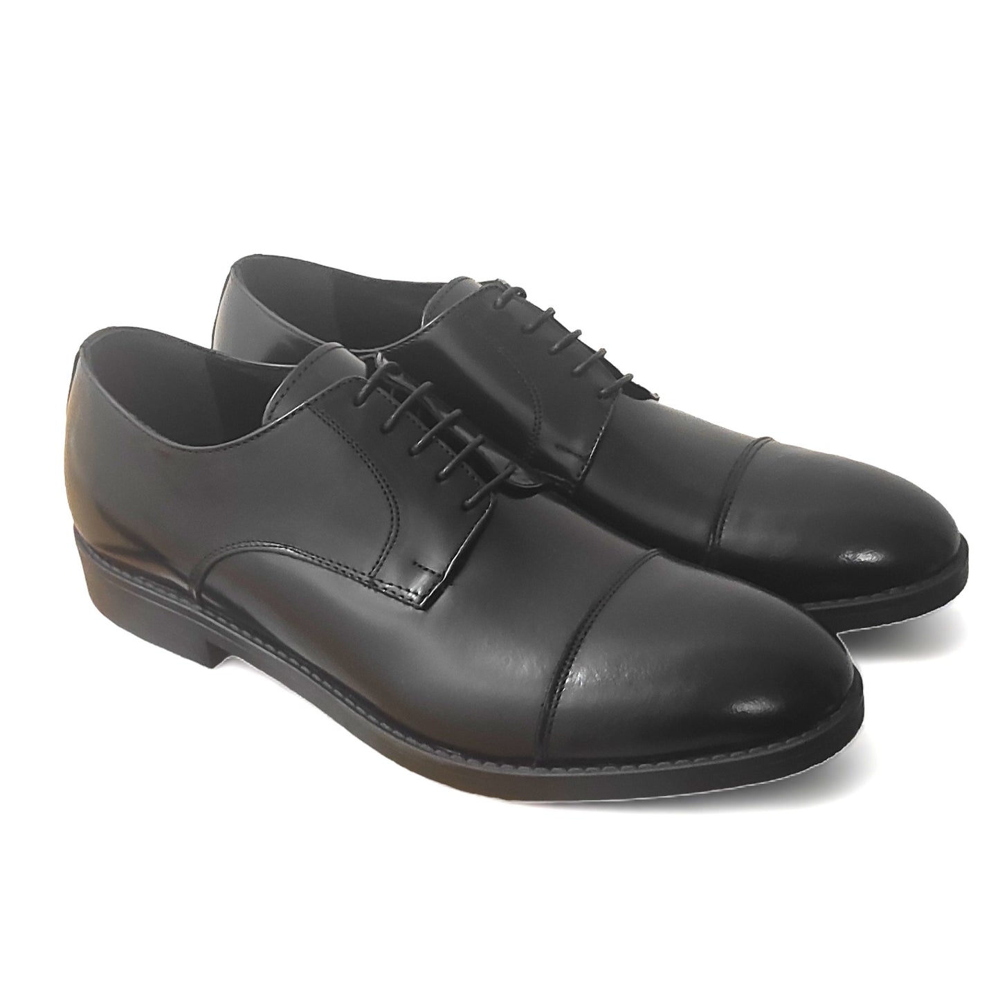 Derby Francesco Ranieri en cuir noir pour Homme Made in Italy