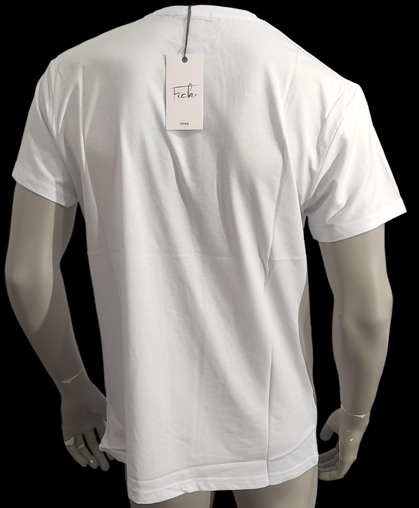 Tee-shirt imprimé de Luxe Blanc Ficko pour Homme - Made in Italy