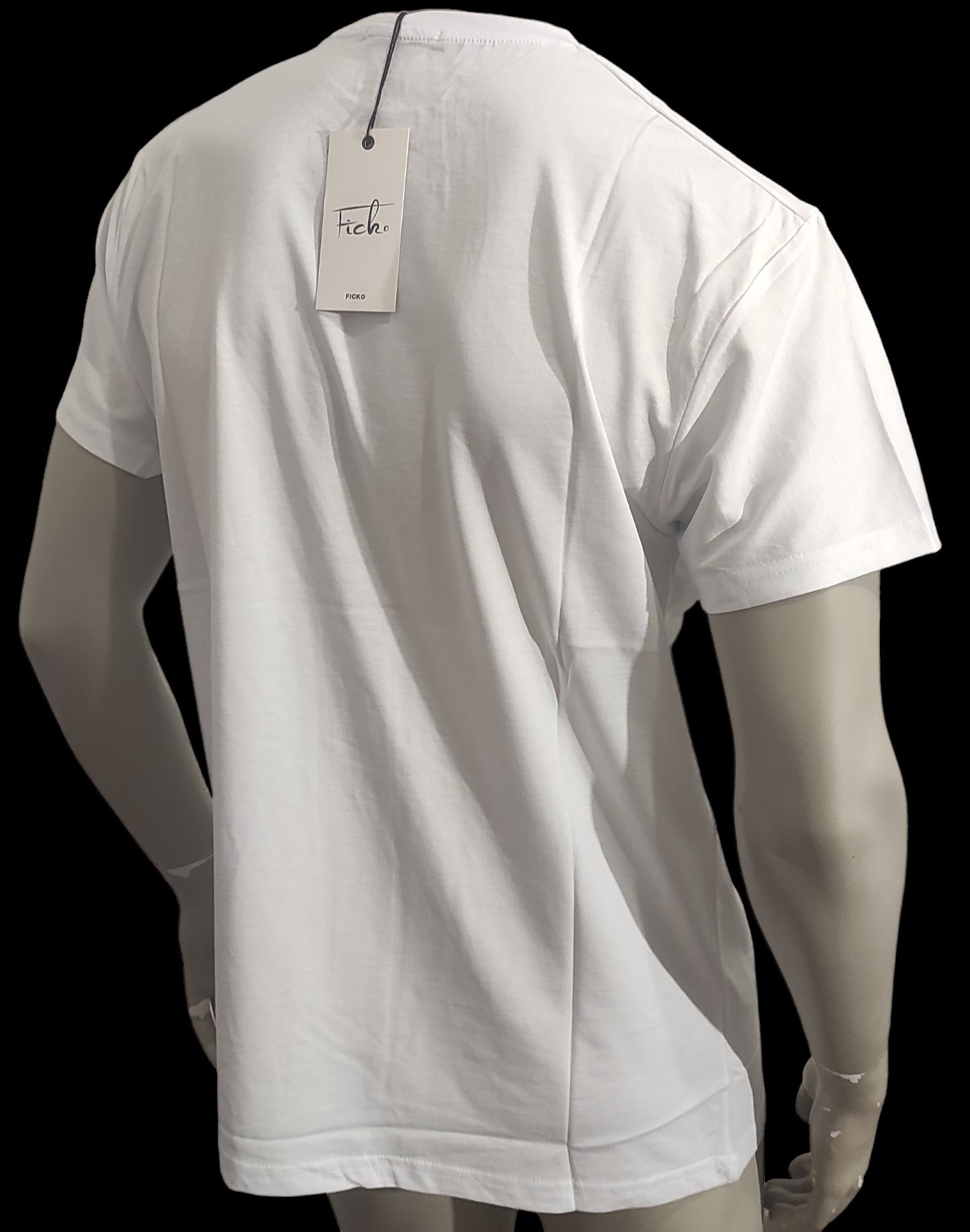 Tee-shirt imprimé de Luxe Blanc Ficko pour Homme - Made in Italy