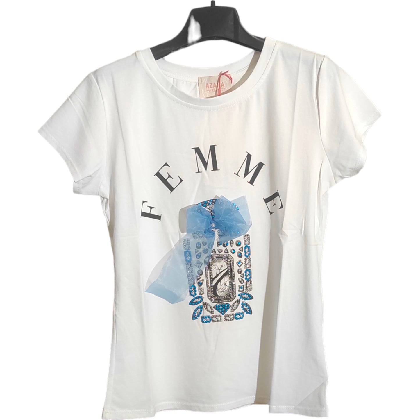 Tee-shirt imprimé "Femme" pour Femme col Rond Made in Italy