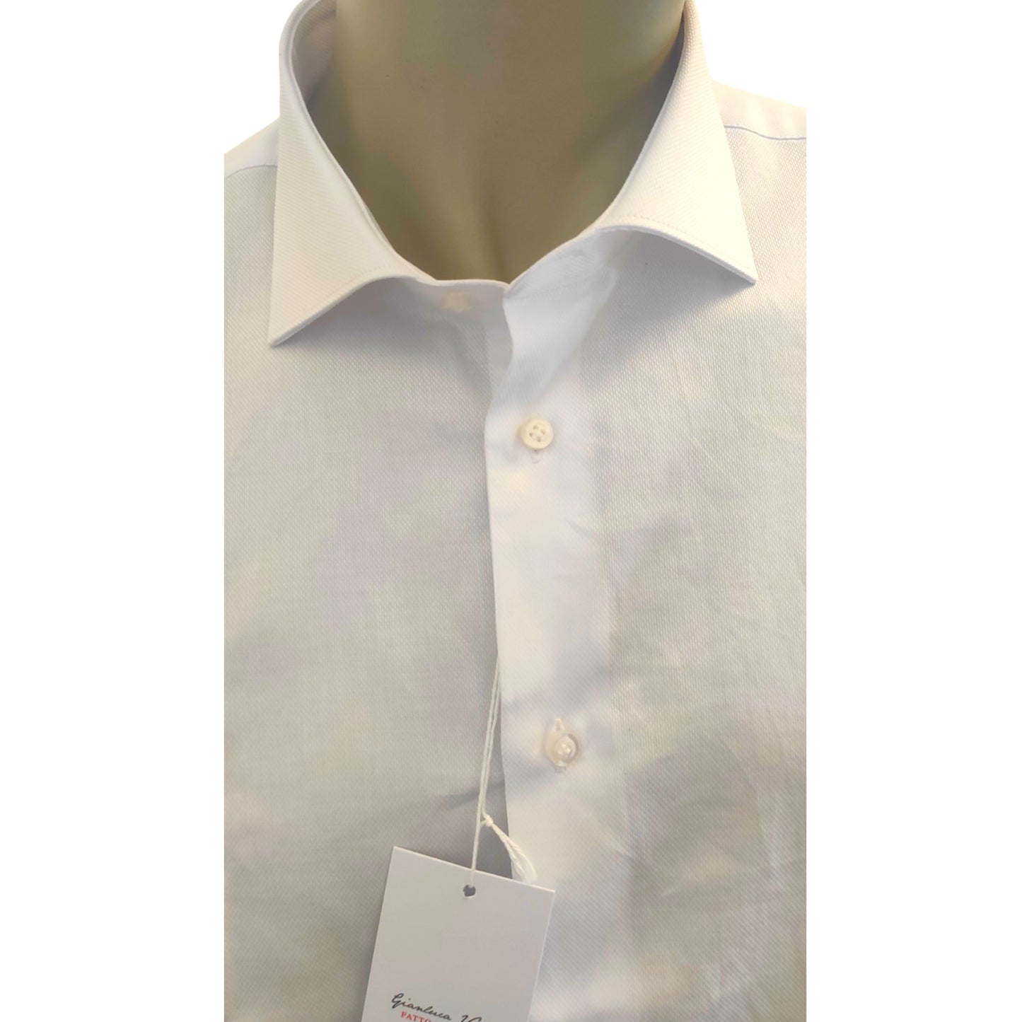 Chemise blanche en Coton Piqué pour Homme - Gianluca Valli - Made in Italy