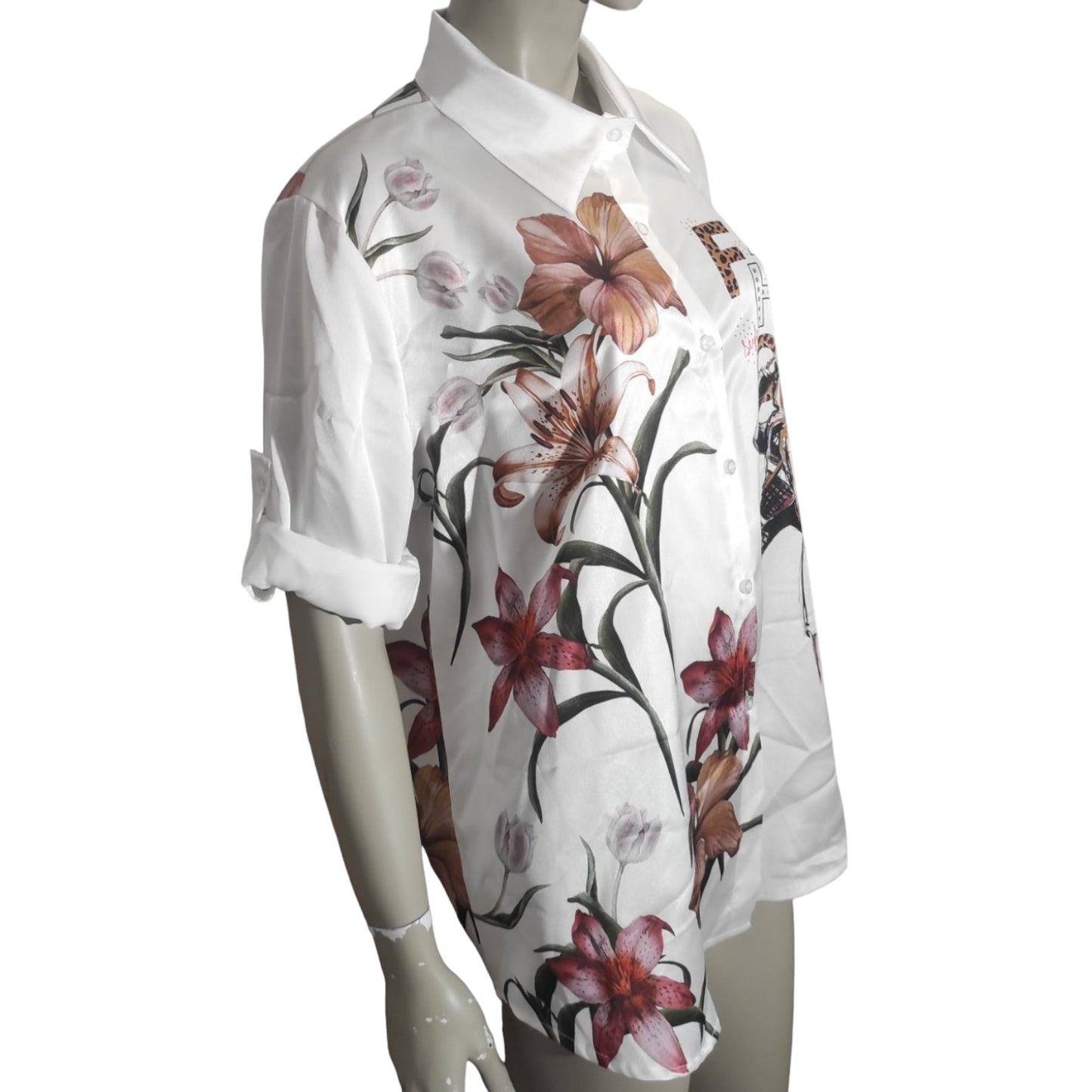 Chemisier imprimé floral - White - Made in Italy