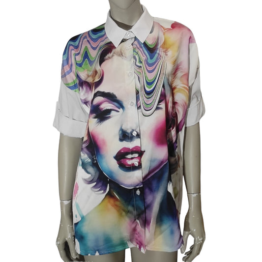 Chemisier imprimé Marilyn Monroe - White - Made in Italy