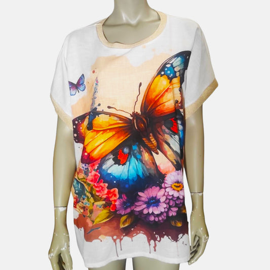 Tee-shirt imprimé Papillon - Made in Italy