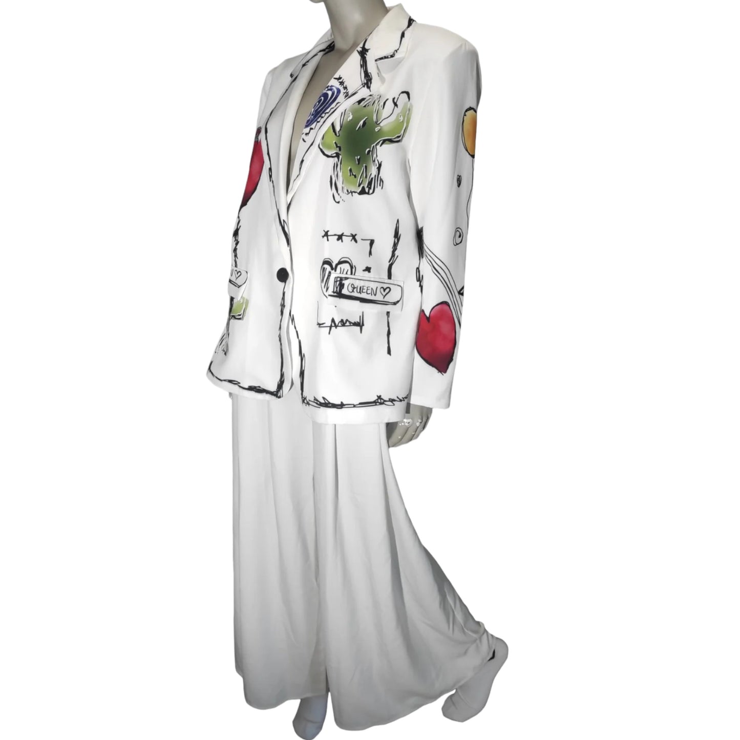 Ensemble Blazer branché - White imprimé