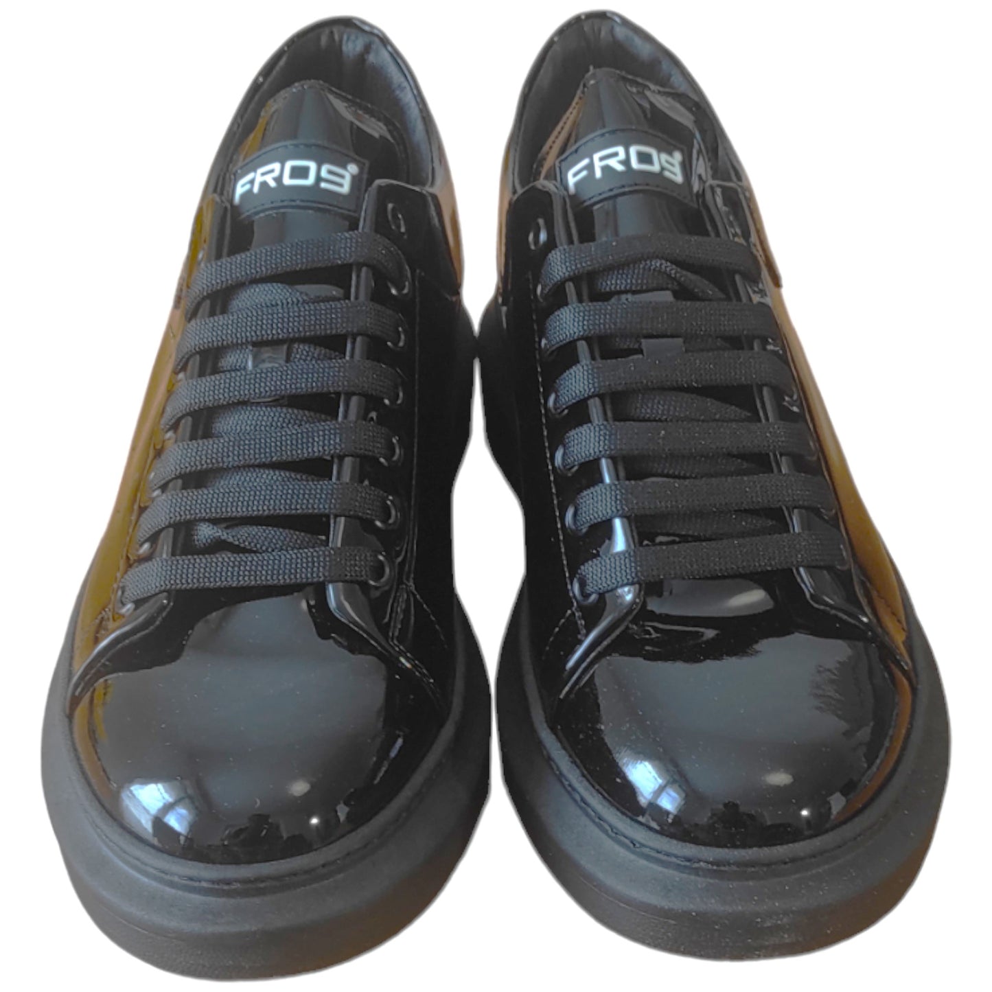 Sneakers Oversize FR09 cuir vernis noir - Gomma vernice nero