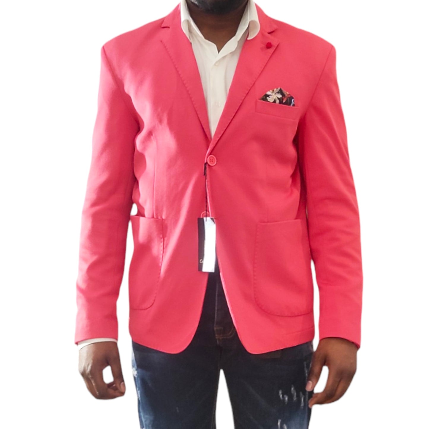 Veste Homme - Blazer Sportif Tricot Rose pour Homme - Élégance Décontractée - Made in Italy