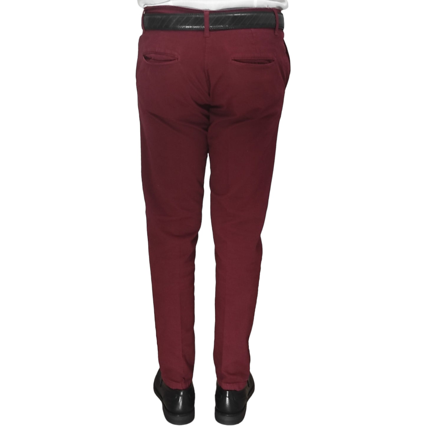 Pantalon Chino Léger Slim Fit pour Homme - Rouge Bordeaux - Made in Italy