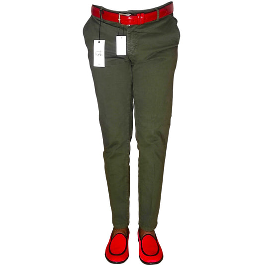 Pantalon Chino Léger Slim Fit pour Homme - Vert - Made in Italy