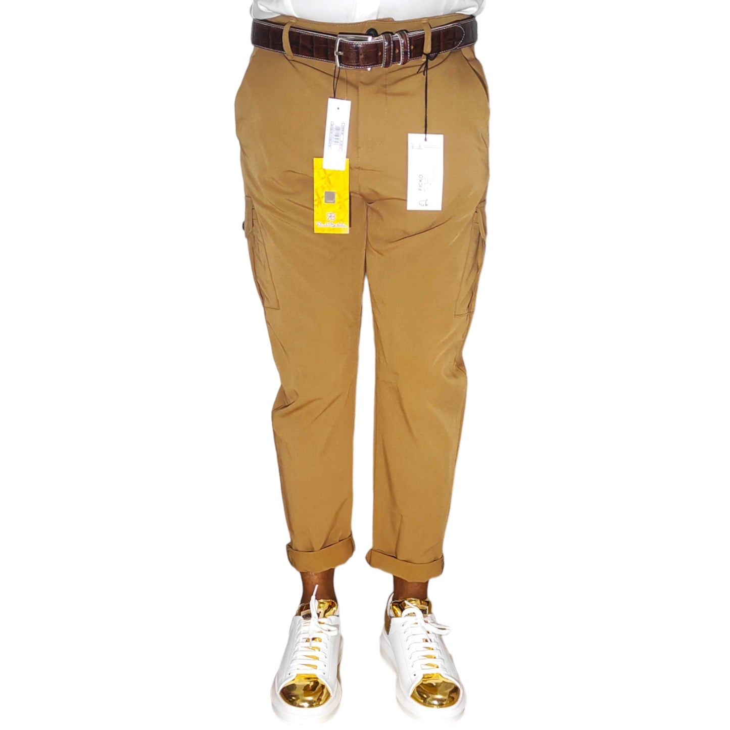 Pantalon beige Cargo Court Slim Fit Ficko - hyper léger