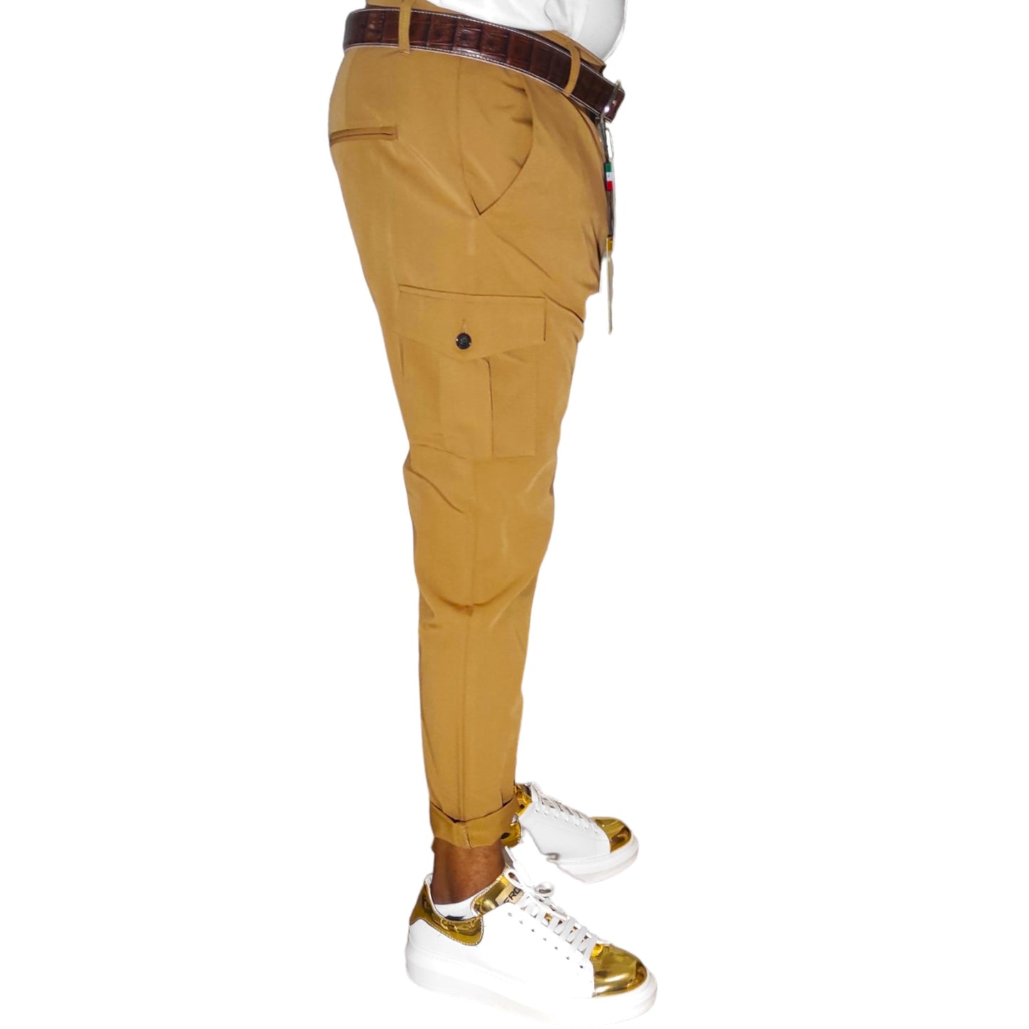 Pantalon beige Cargo Court Slim Fit Ficko - hyper léger