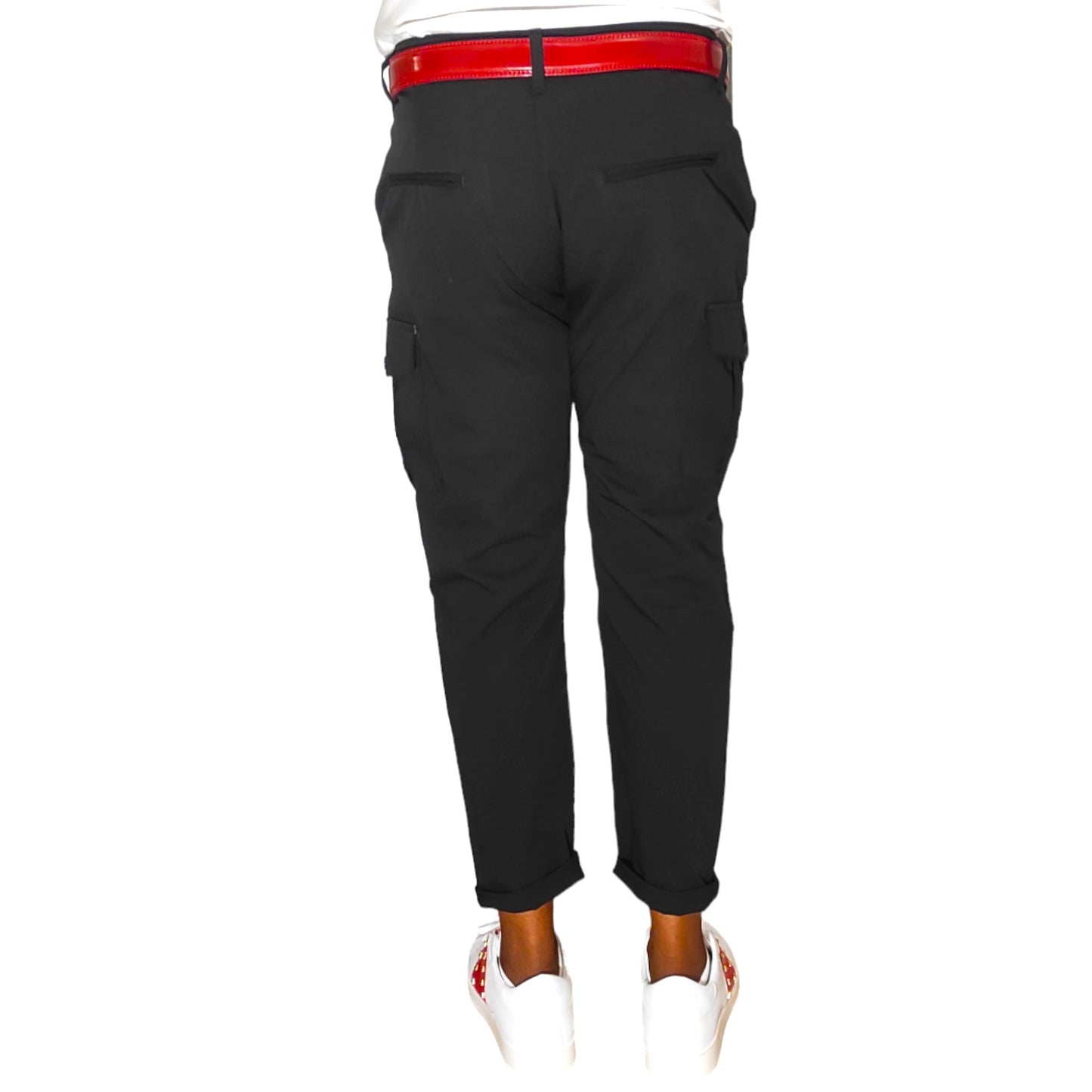 Pantalon noir Cargo Court Slim Fit Ficko - hyper léger